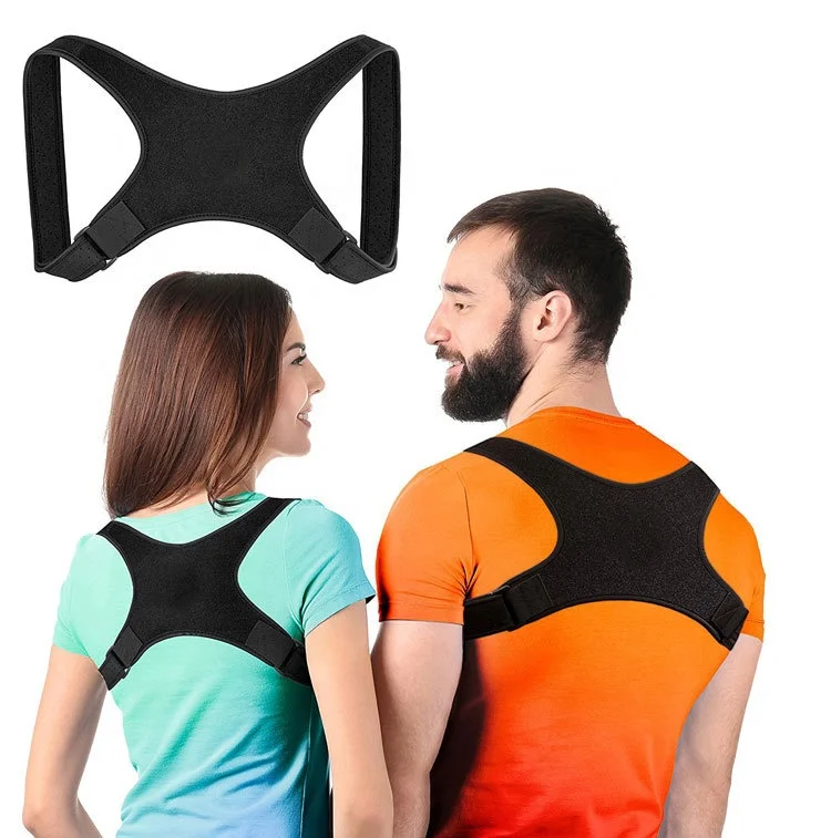 
Back Brace Posture Corrector Unisex Black Adult Healthcare Adjustable High Foaming Sponge Nylon Cotton,nylon & Cotton One Size 