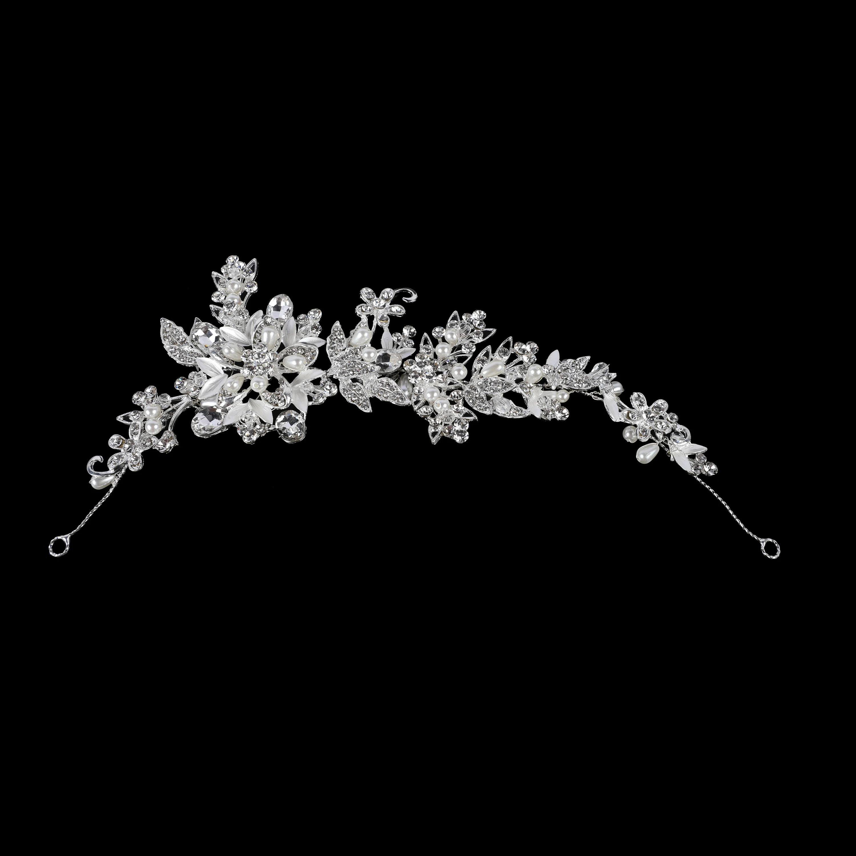 SG0832 New Design Silver leaf Handmade Crystal Rhinestone Vine bridal hair accessories for hair for Wedding