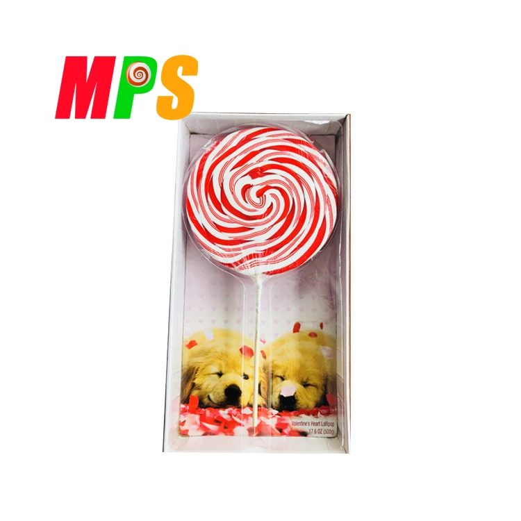 500g Big Colourful Swirl Lollipops Round Candy