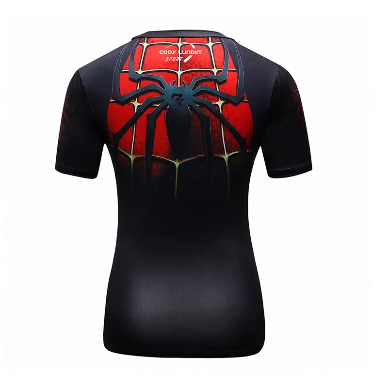 DC Comics Women Superhero Spiderman Halloween Costume T Shirt Fitness Tights Under Tees