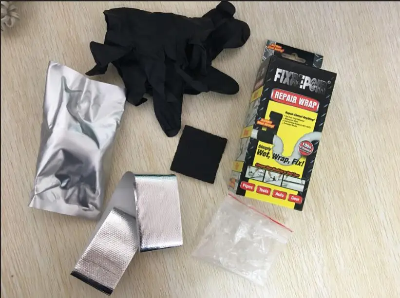 Automobile exhaust pipe heat repair wrap tape for motor vehicle tail pipe