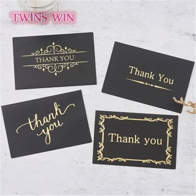 2019 hot sale two fold black color  thank you invitation card design 015