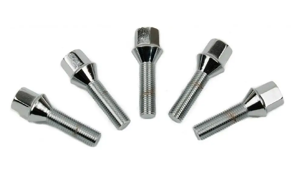 M12x1.5 Silver Color Car Tire Wheel Lug Bolts Radius R13 Ball Seat bolts
