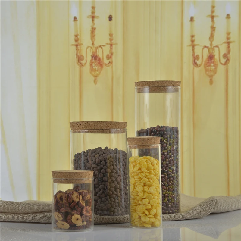 
Most Popular Food Storage Containers Glass Candy Jar Clear Glass Canisters With Airtight Wood/Bamboo Lid 