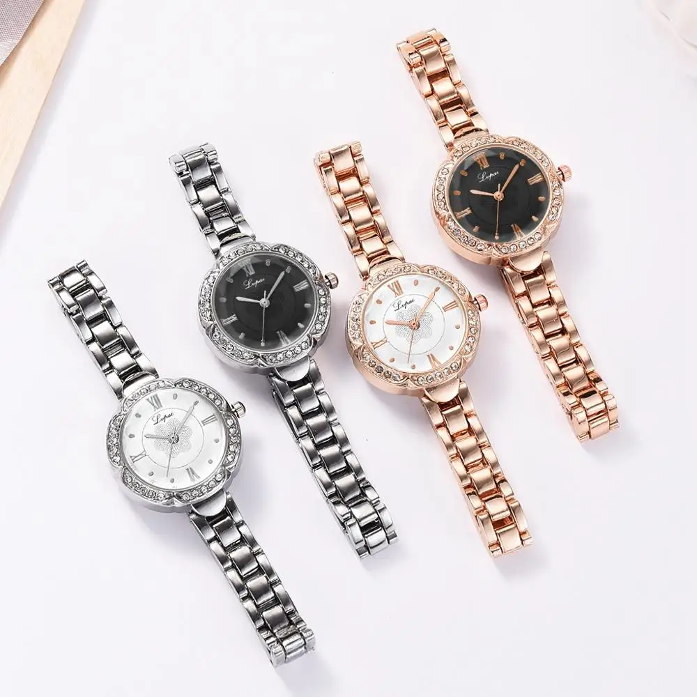
Lvpai Brand Luxury Women Dress Watches Set Fashion Geometric Bangle Bracelet Quartz Clock Ladies Wrist Watch Rose Gold Watches 