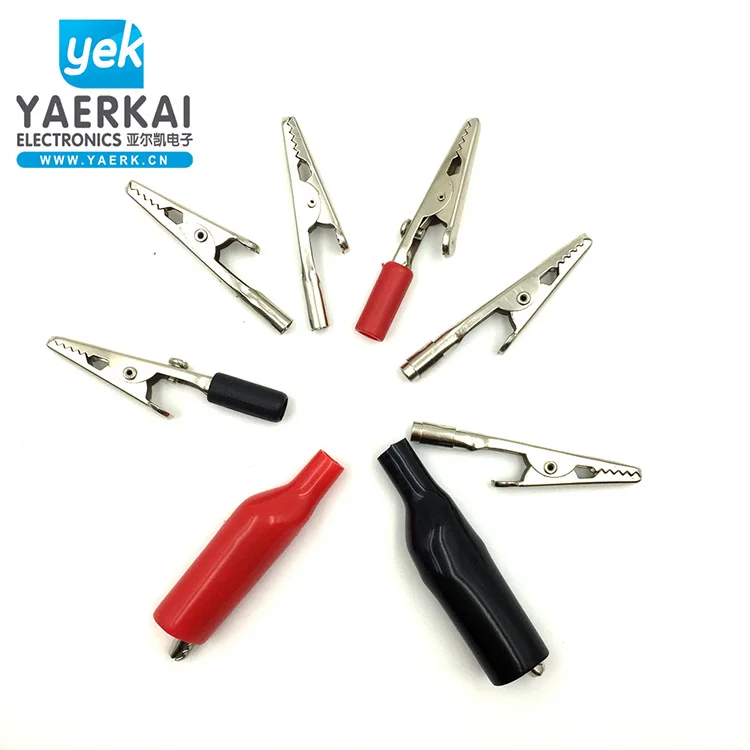 YAERK 5A small crocodile clip 50mm single handle alligator clip with pvc insulation