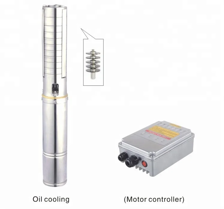 JINTAI 2 years warranty 2hp 100 meter head solar submersible water pump system