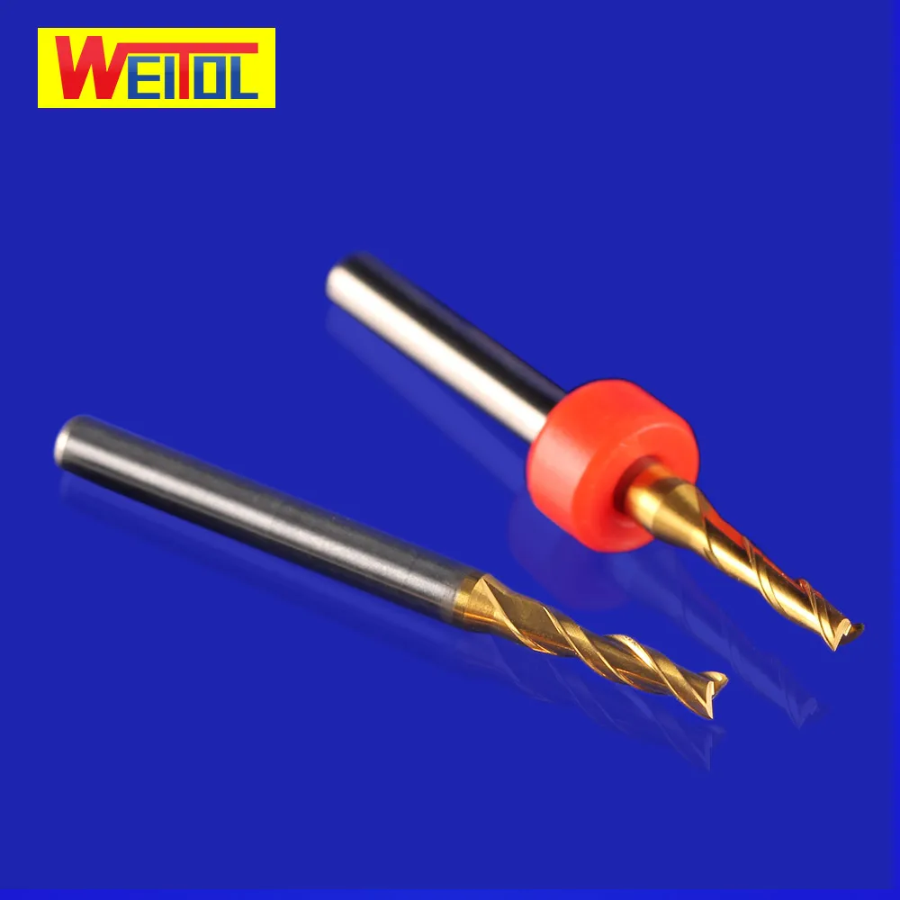 3.175 mm PCB Titanium coating drill bit with positioning ring corn router bit