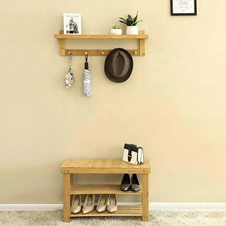 Sturdy Shoe Rack Bench,3-Tier Bamboo Shoe Organizer,Storage Shelf Holds Up to 264 Lbs,ideal for Entryway Bathroom Living