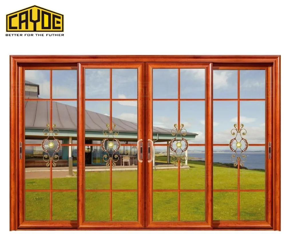 Алюминий художественный главной двери и резьба по дереву, дизайн