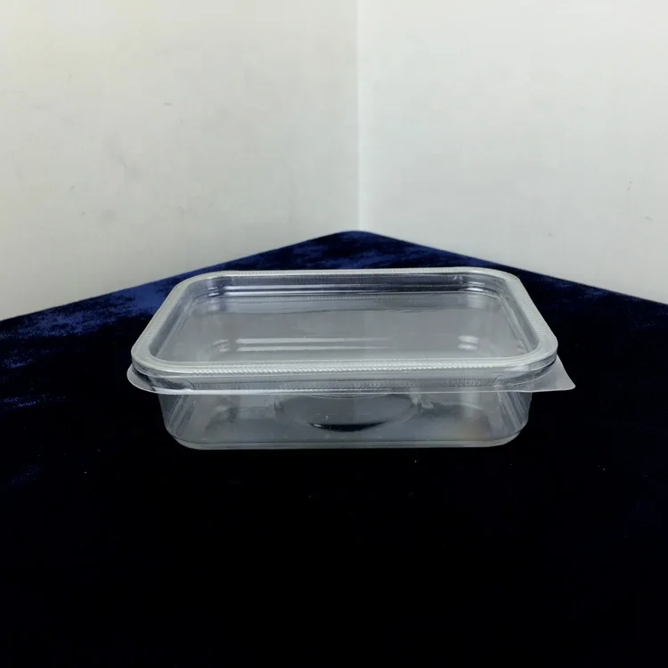 
200ml 7oz Disposable Rectangle Deli Plastic Pet Container with lid Cover 