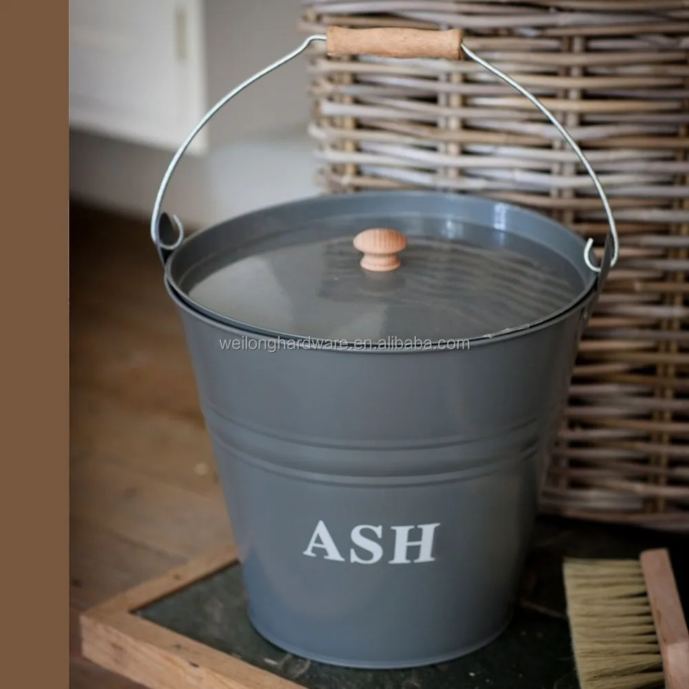 Coal Fire Grey Coal Bucket Fireside Fireplace Wood Burner Accessories Coal Bucket Wood Holder Kindling Bucket