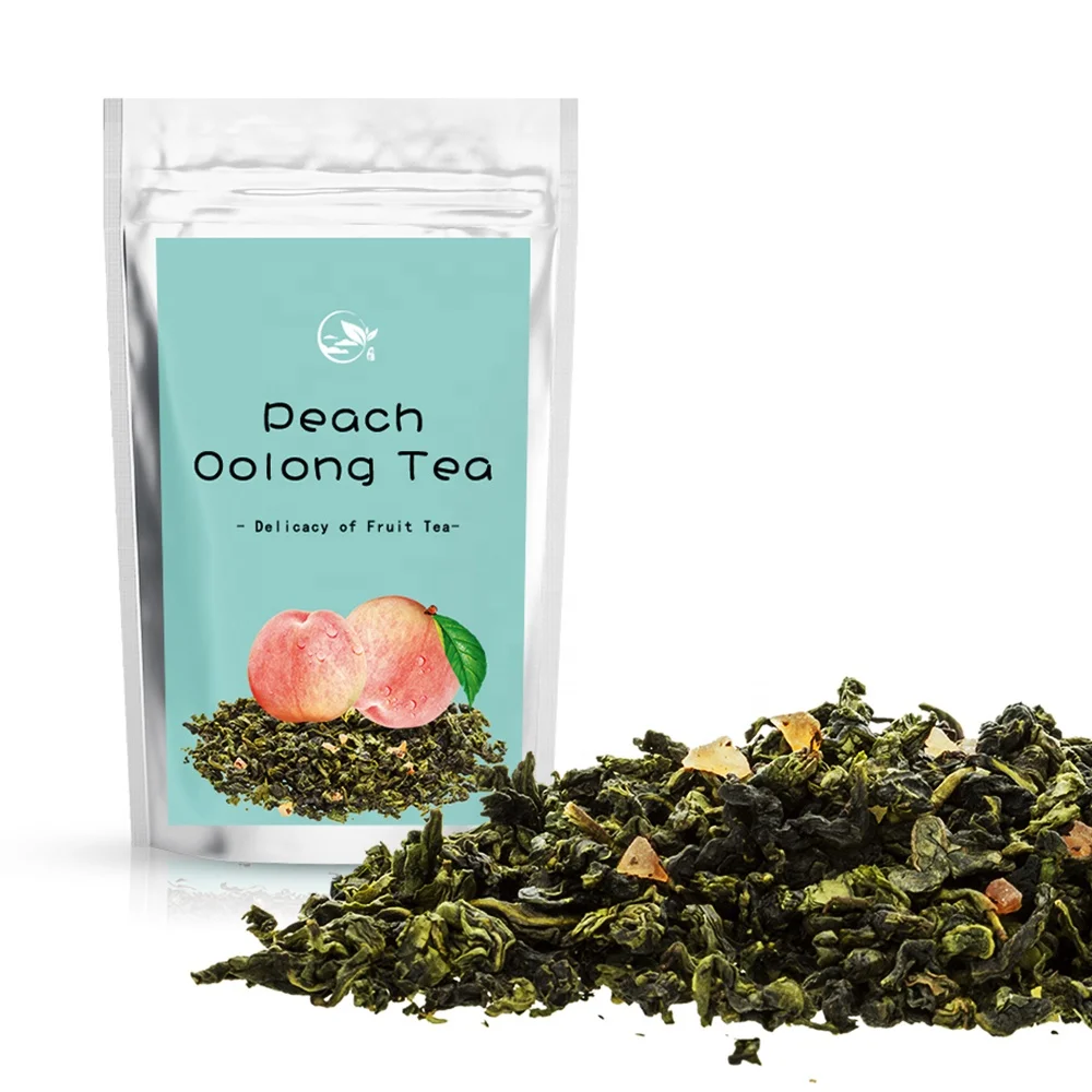 OEM EU Standard Organic Bulk Custom Tea Peach Oolong Tea Blend Blended Flavored Loose Leaf Fruit Tea
