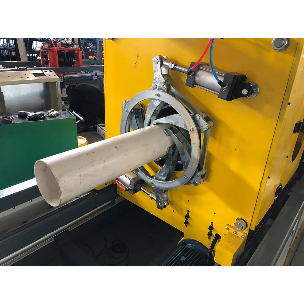 Straight / Beveling Pipe Cutter PVC PE HDPE Plastic Pipe No Dust Cutting Machine