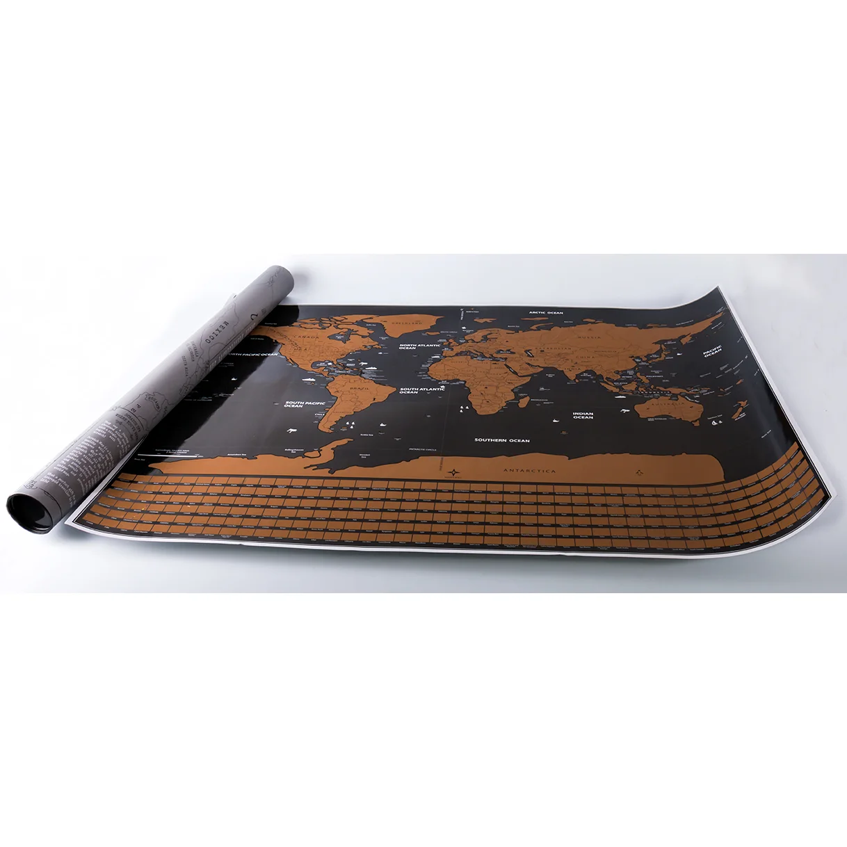 
New Promotion package size 62*5.5cm world map to scratch 