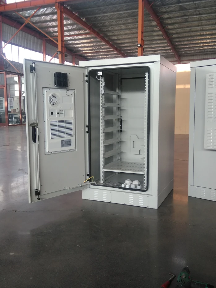 25U 19inch outdoor telecom cabinet waterproof metal electrical enclosure two doors with air conditioner SK-80104