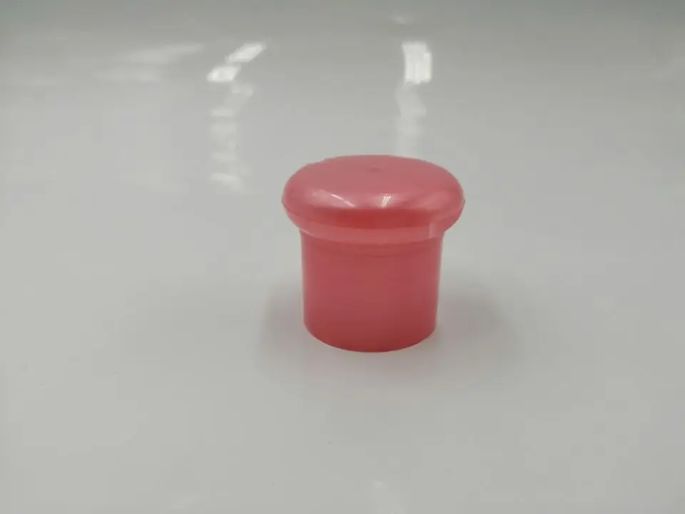 28/415 plastic pink mushroom flip top cap for bottles lids caps customized factory wholesale caps supplier