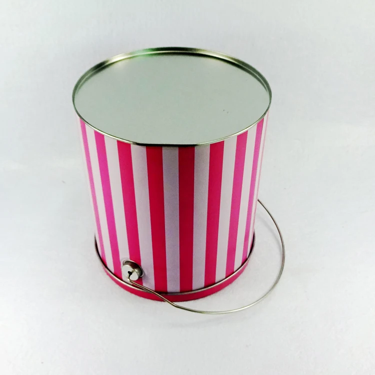 1 галлон, Оловянное ведро для попкорна с ручкой, индивидуальная печать