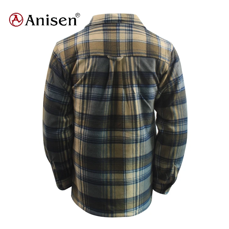 Bulk stocks fashion plaids fleece windbreaker jacket for man