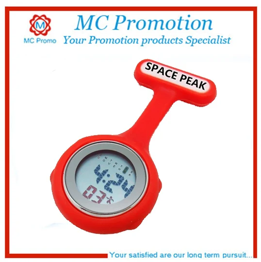 Силиконовой резины цифровые часы для медсестер с подгонянным логосом