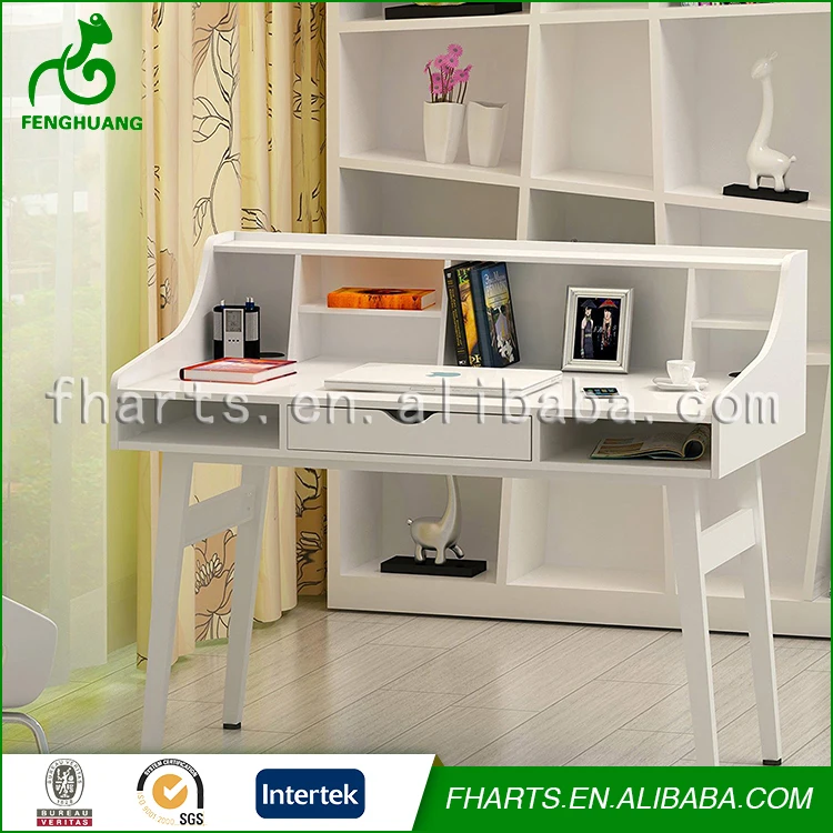Modern Large White Wooden Dressing Table With Mirror and Chair