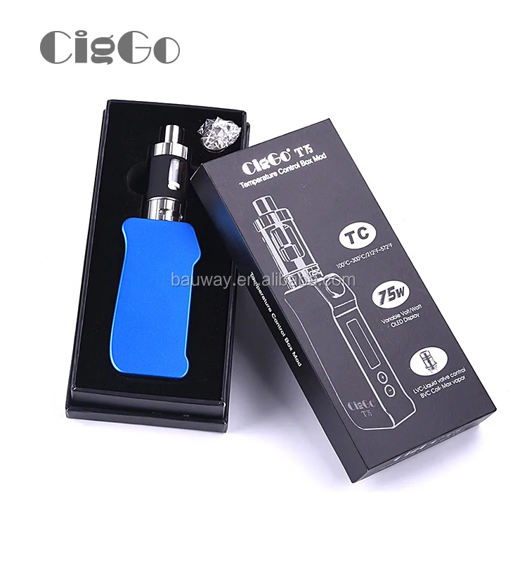 
2017 huge vape electronic cigarette Ciggo T75 e cigarette 75W mini box mod VV VW TC mod 