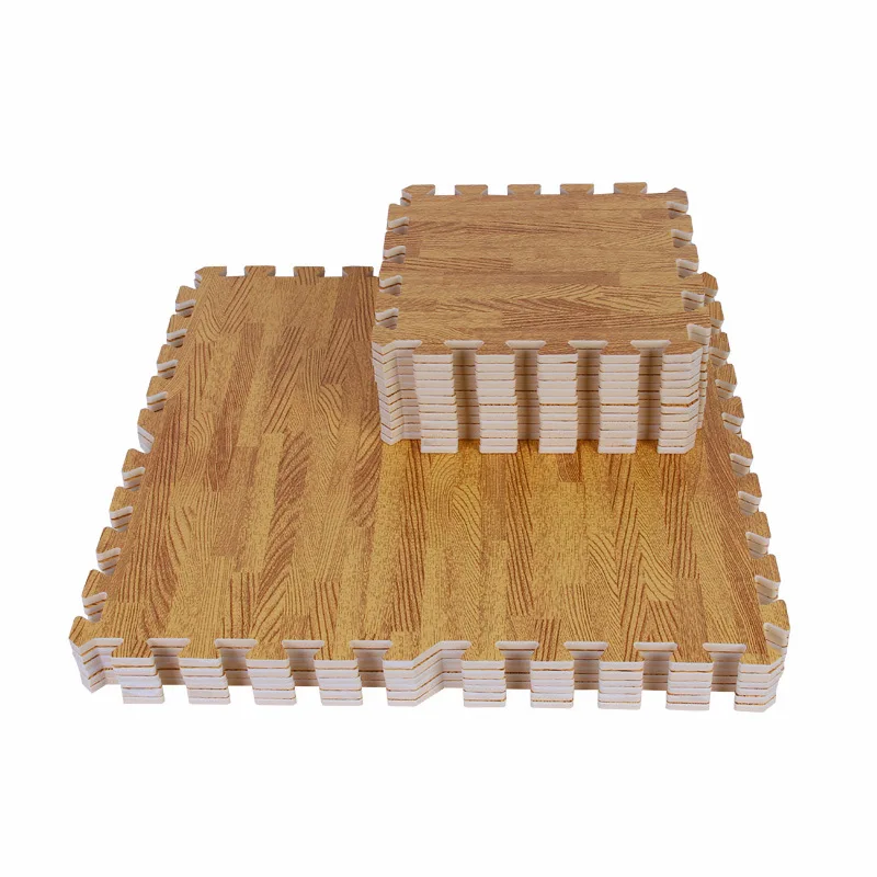 
Wooden Grain Floor Mats Foam Interlocking Mats Each Tile 1cm Thick Flooring Wood EVA Puzzle Mat 
