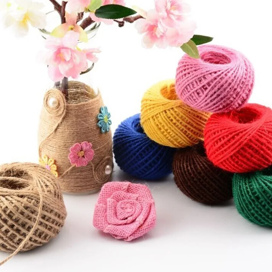 
 Оптовая продажа от производителя, цветная джутовая пряжа 1,5-10 мм для рукоделия, пряжа для вязания крючком  