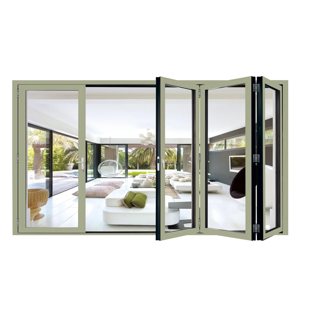 2019 new design folding glass door  puertas de  vidrio aluminio