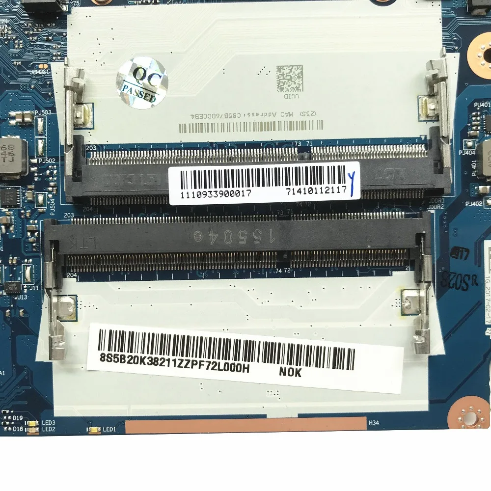 BMWQ1/BMWQ2 NM-A481 For Thinkpad 300-15ISK Laptop Motherboard 5B20K38211 With i7-6500U Processor R5 330M/2GB GPU