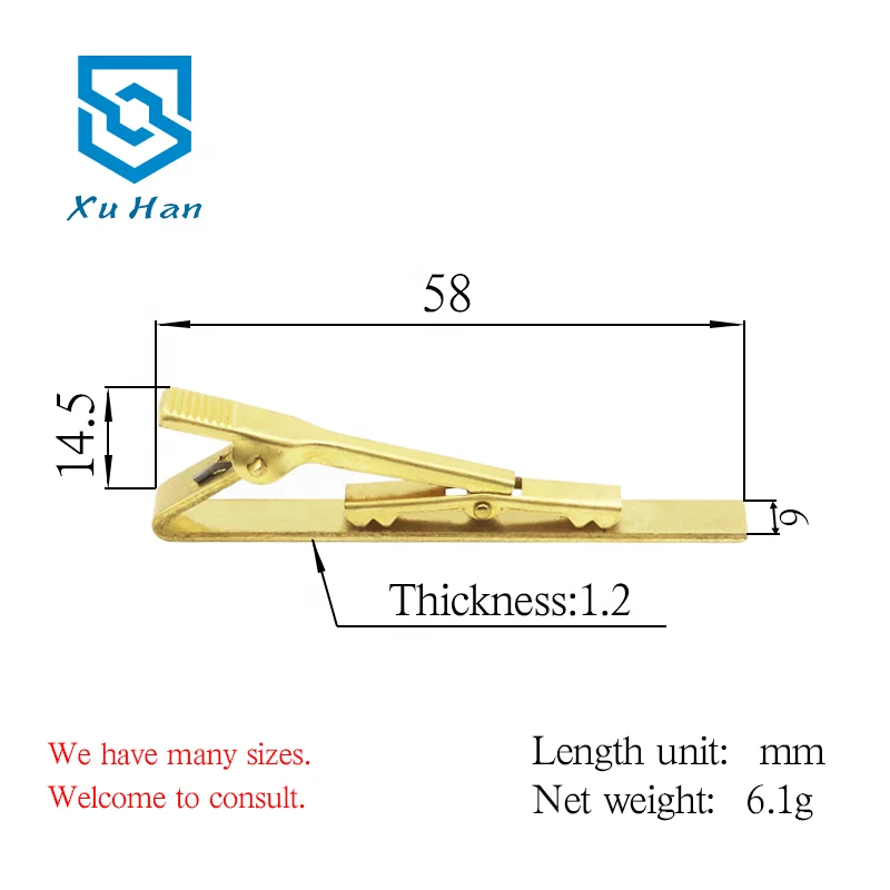 
Factory direct sale, metal environmental protection copper Blank tie clip for making fashion tie clip 