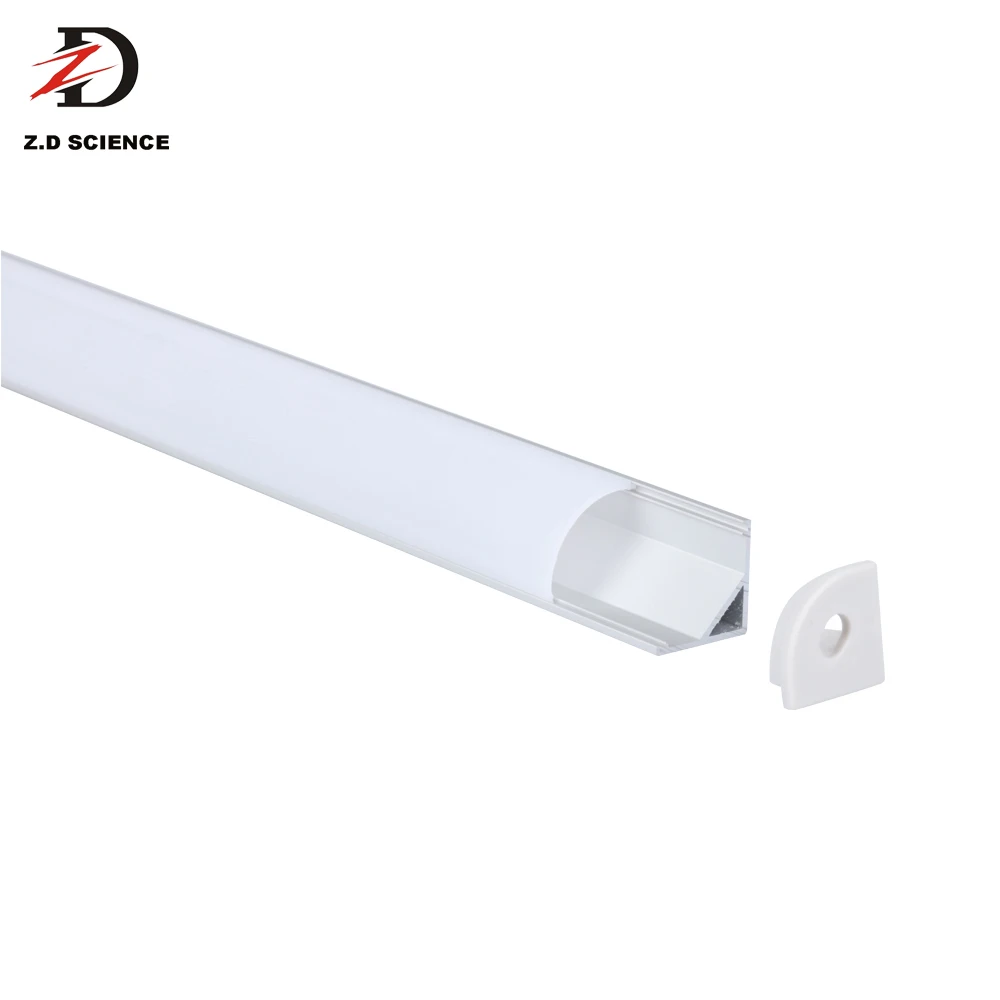 
ZD-LL006 LED Strip Triangle Aluminum Extrusion Profile With Curved PC Diffuser Silver / White / Black Body Finished 