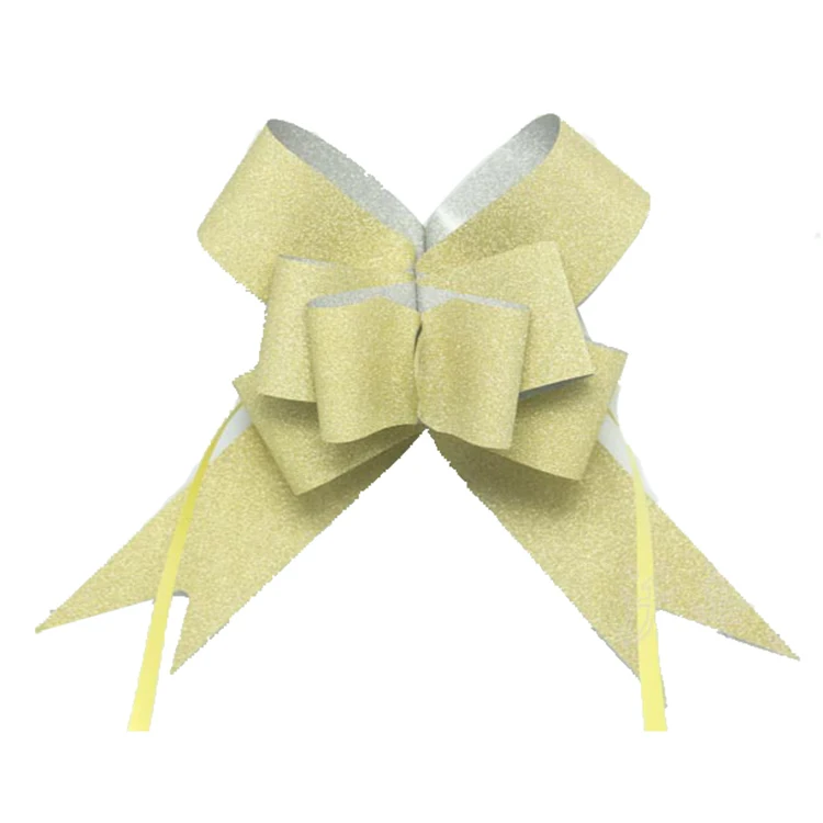 twinkle glitter fabric butterfly ribbon tie/organza tie bow ribbon bow with wire twist tie