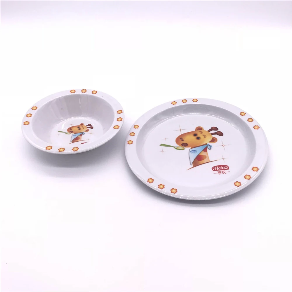 Custom printed plastic melamine kids dinner plate