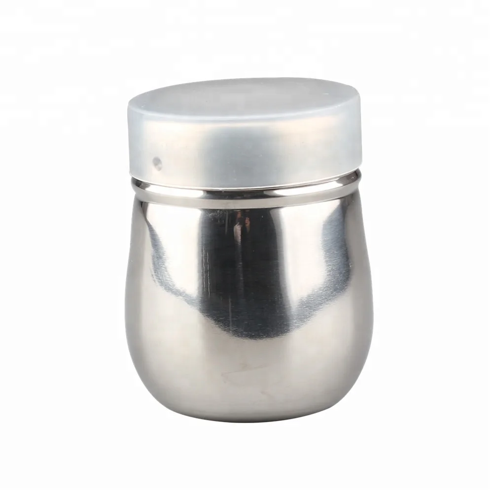 Stainless Steel Fancy Coffee Dredger Cocoa Powder Shaker with Fine-mesh Lid & Translucent Plastic Cover for Baking & Cooking