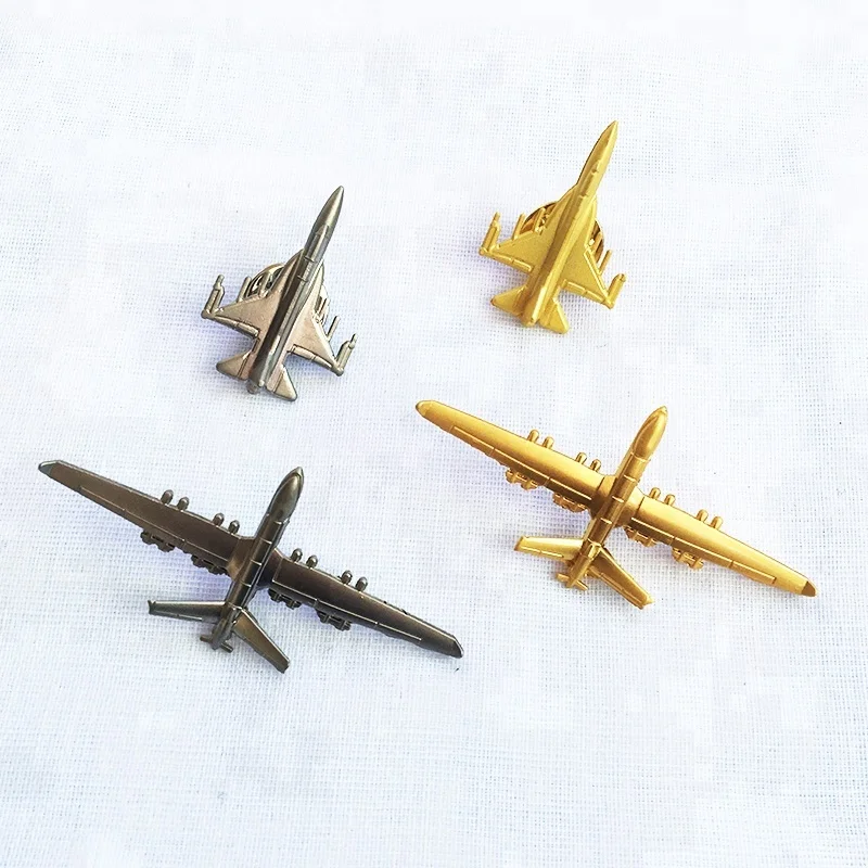 Custom casting technique 3d aeroplane metal badge airplane lapel pin