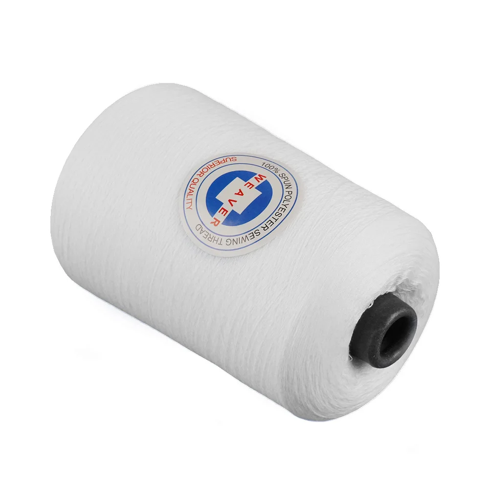 Spun Polyester Yarn unwaxed pe 30s Raw White