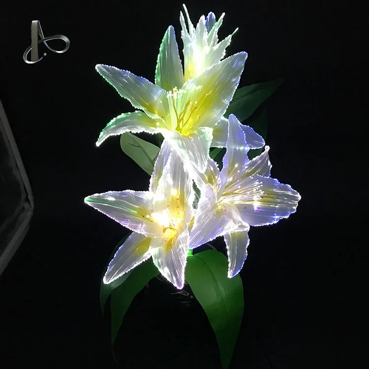 Цветок из шелкового волокна ручной работы, разноцветный цветок из оптического волокна