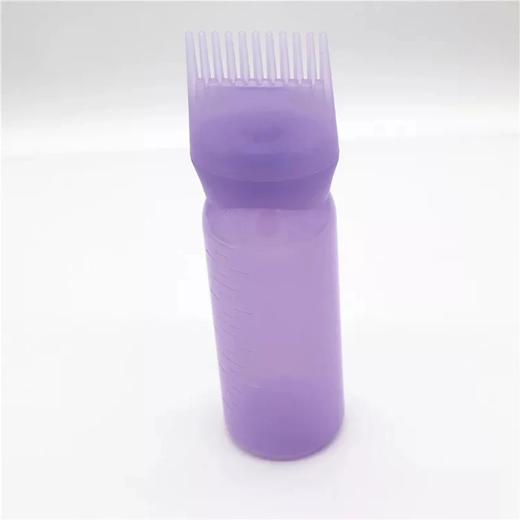 Beauty Salon Hair Coloring Dye Dispensing Oil Applicator Bottle Hair Dye Oil Applicator Bottle With Comb Brush