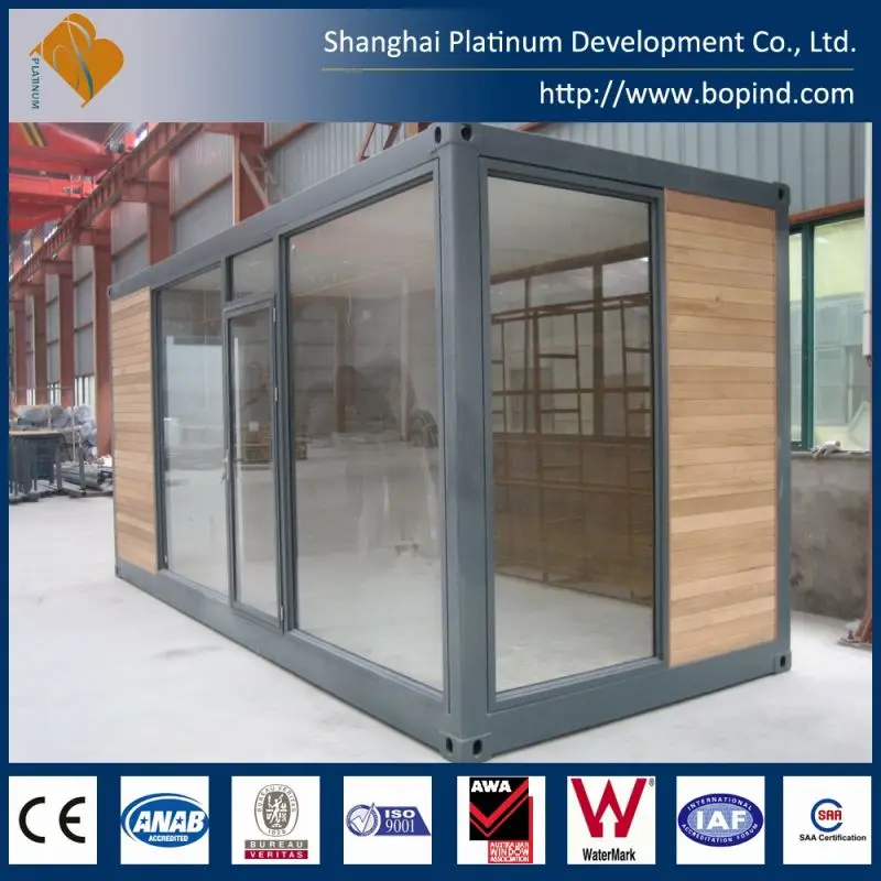 steel structure 20ft shipping container house with aluminium windows and doors
