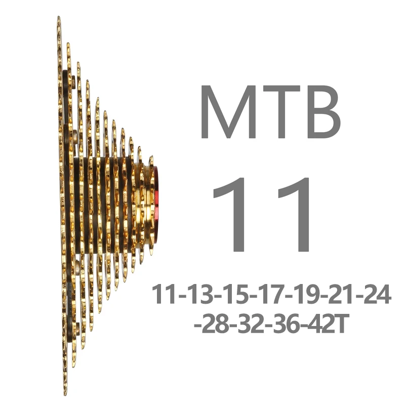 MTB 11Speed Bike Gold Cassette11S 11-42T Ultralight Golden Freewheel Mountain Bicycle Parts For XX1 XT M8000 SLX M7000