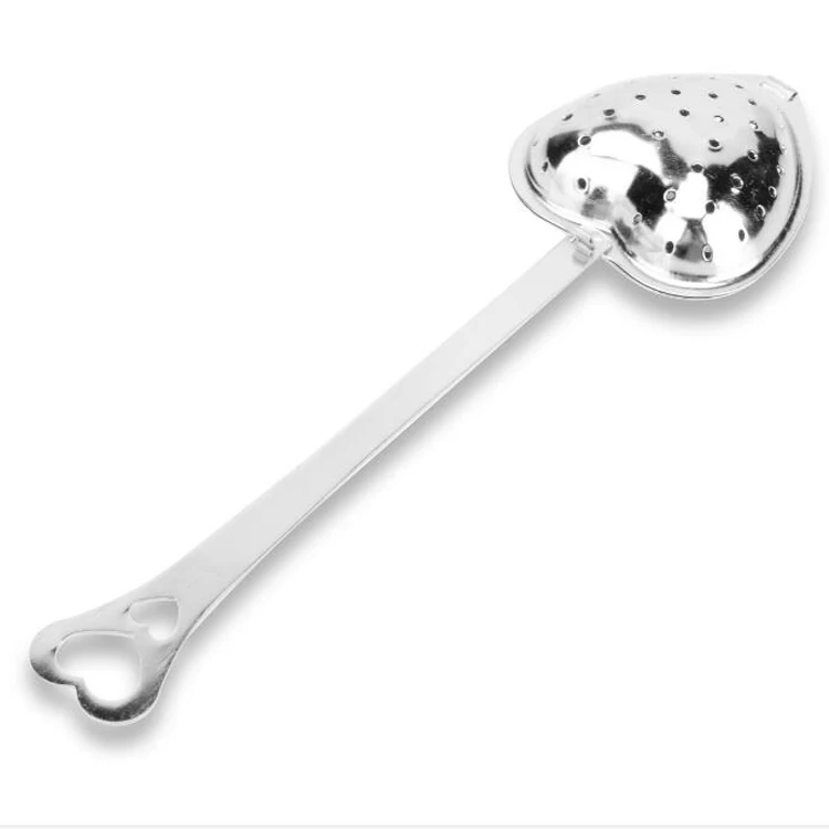 14.2cm handle Food grade Heart-shaped stainless steel tea infuser Filters