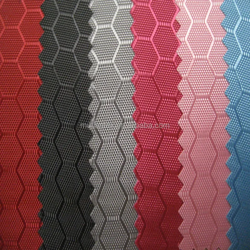 pvc coated 210D FDY polyester oxford fabric honeycomb ripstop plaid hexagon football pattern for bags