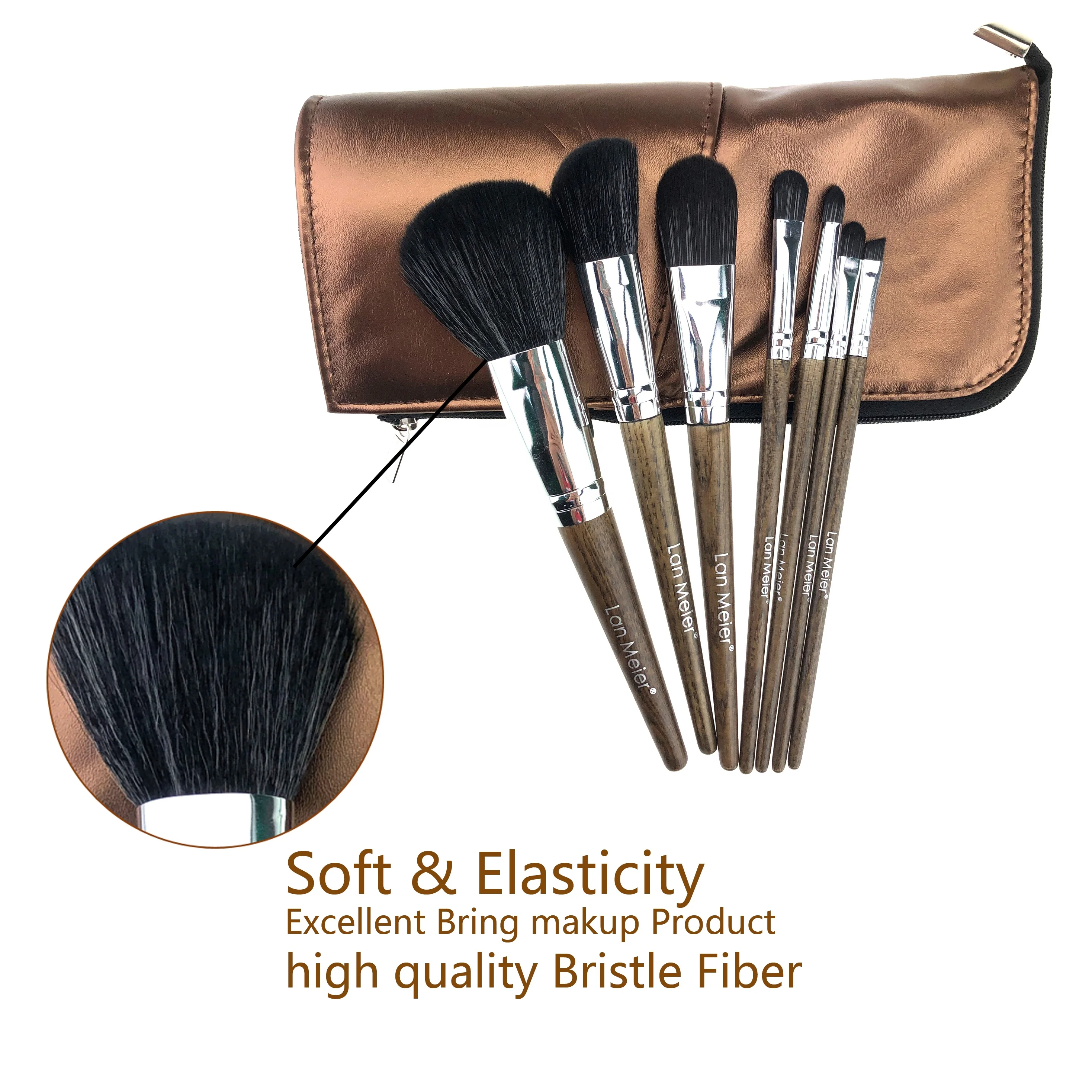 Профессиональный Логотип Женская портативная художественная искусственная веганская индивидуальная Кисть для макияжа Высокое качество для путешествий Профессиональный с сумкой набор кистей для макияжа