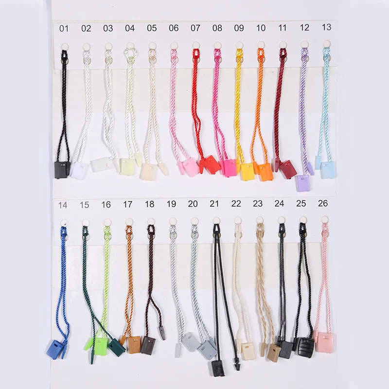 Custom Multi Color Wholesale Cheap Stock Garment Hang Tag Plastic Seal Tag Plastic String