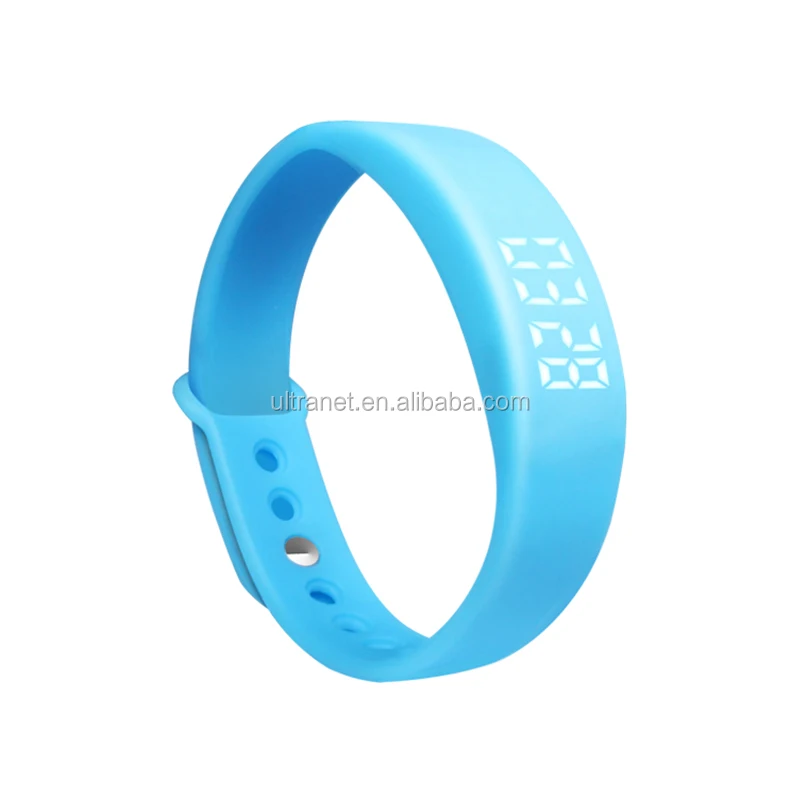 Custom logo watch waterproof 8 silent vibrating alarms smart bracelet digital led wrist watch for kids adult