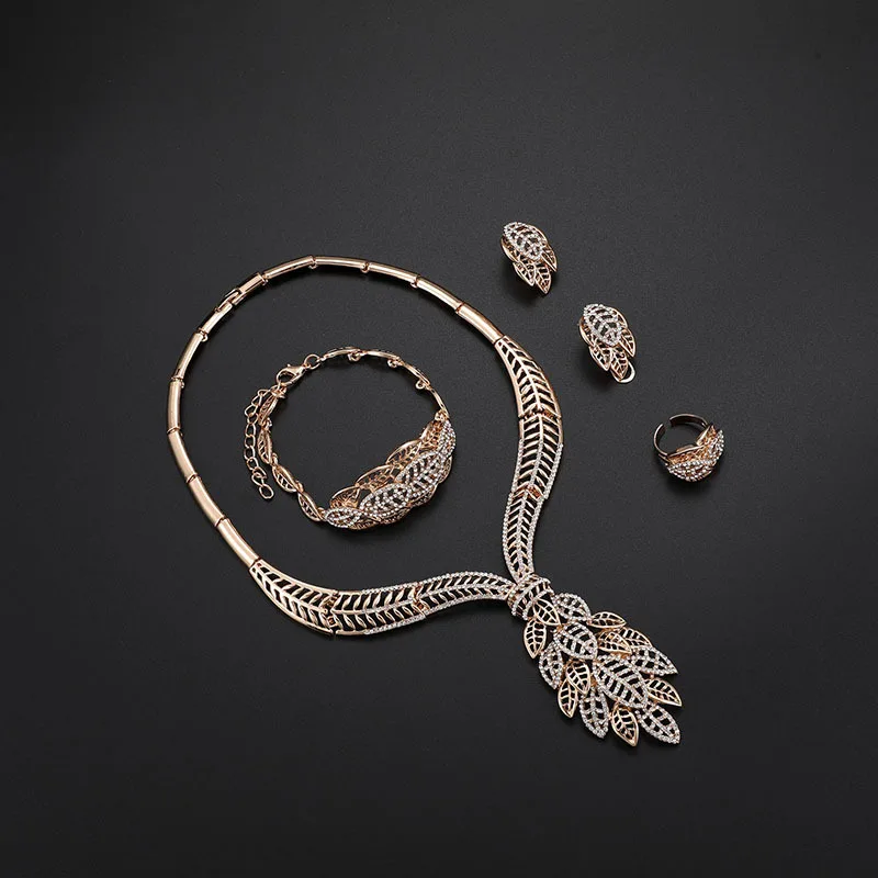 China India style fashion Luxury jewelry plated earring necklace sets fine dubai jewelry sets gold jewelry set women