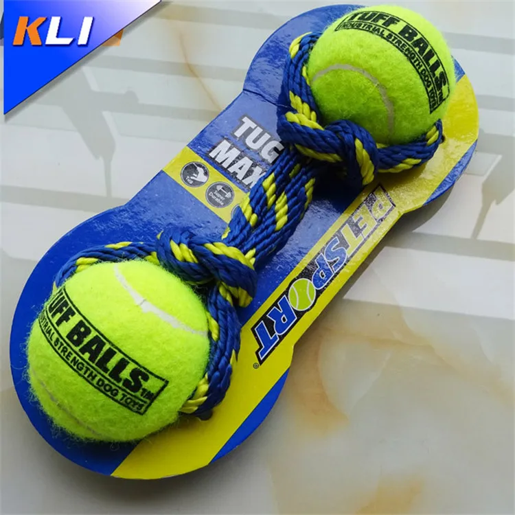High quality cotton rope chew tennis pet dog toys bouncing ball