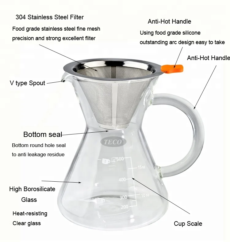 Unique Bamboo Pour Over Pour Over Coffee Maker With Glass Coffee Dripper