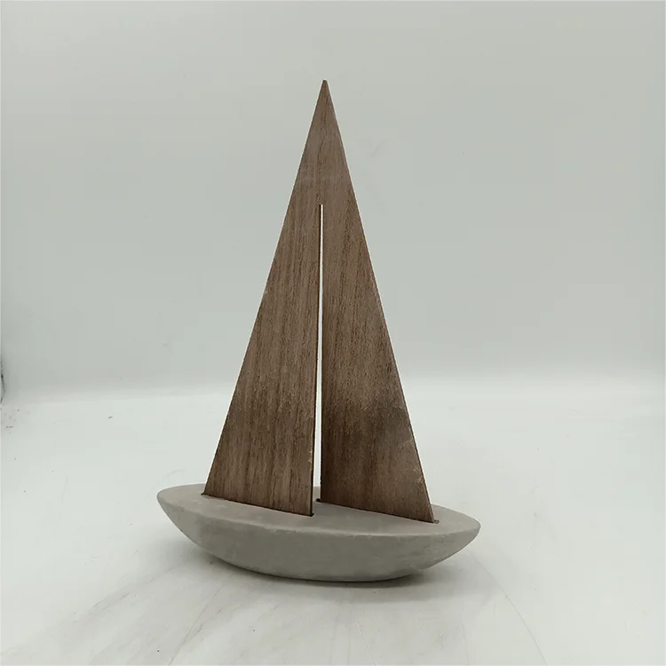 New products wooden concrete model sailboat Sailing Boat decoration